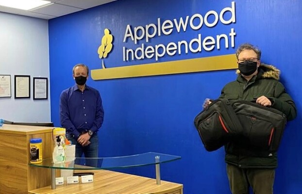 Applewood donating laptops to Nic Bunting (1)