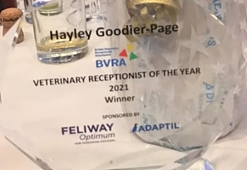 Hayley Goodier-Page - receptionist award