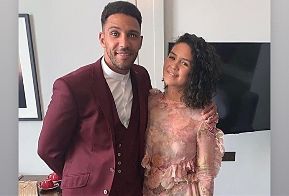Jay and wife before Soap awards - tailor