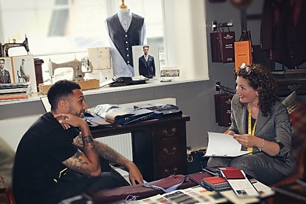 Jo working with Jay on suit