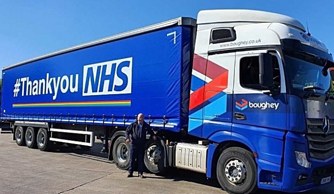 NHS key workers on Boughey lorry
