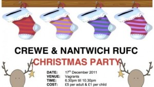 Crewe & Nantwich RUFC to hold Vagrants Christmas party