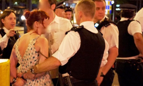 arrests - police and revellers in the street (pic by Abscond)