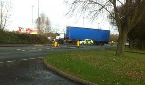 Police close Middlewich Road in Nantwich after lorry incident