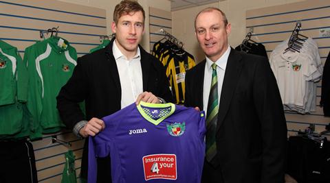 Nantwich Town keeper Jonny Brain and manager Jimmy Quinn (pic by Simon J Newbury Photography)