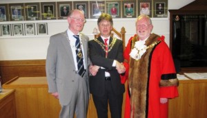 Mayor Making 2012 - Grahame Fenton (centre) and John Lewis (left)