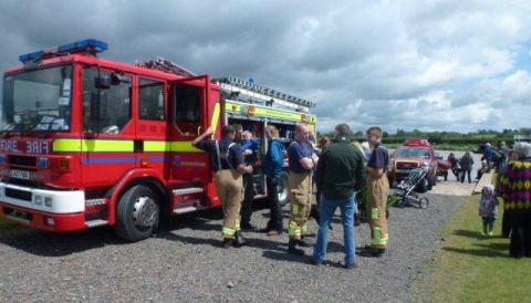 Fire crews at Overwater Marina, near Nantwich