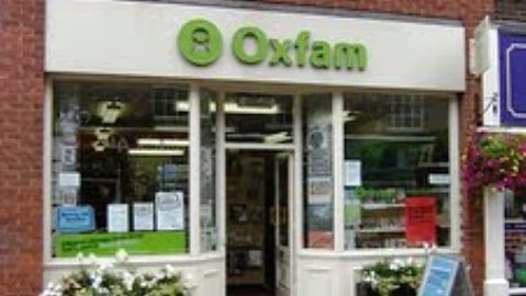 Oxfam shop in Nantwich - bird book donation