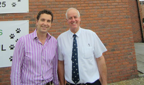 Edward Timpson and Colin Baxter at Nantwich Veterinary Hospital