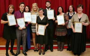 Colleagues at Lady Verdin Trust collect Support Assistant General Awards