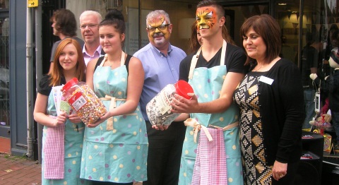 Staff at new Swirly Whirlys shop, Nantwich