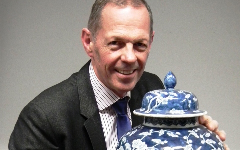 Robert Stones with Chinese vase