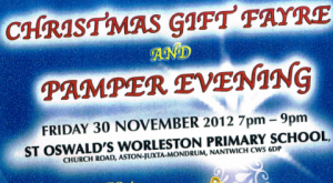 Worleston school to stage pamper evening and Christmas fayre