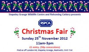 Stapeley Grange RSPCA wildlife centre set Christmas Fair date
