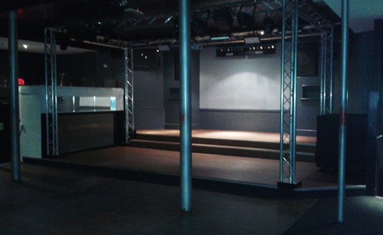 The Studio live music stage and floor