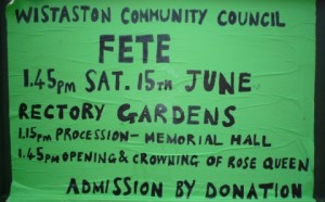 Plans for Wistaston Village Fete in place