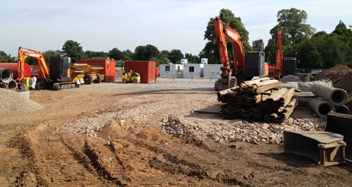 United Utilities work at Brookfield Park in Nantwich