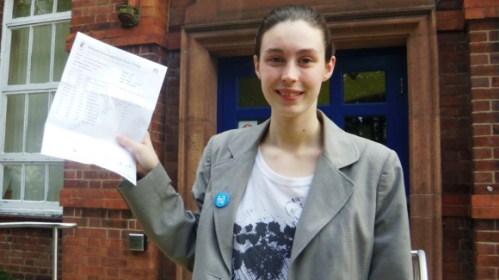Alice Leetham, Malbank student, celebrates A levels