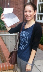 Lucy from Malbank School with A level results
