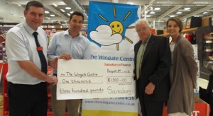 Wingate Centre given £1,300 boost by Nantwich Sainsbury’s