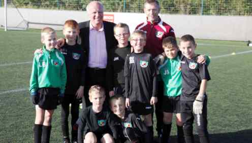 Greg Dyke with a Nantwich Town junior side