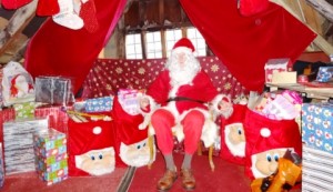 Santa sets up his busy Grotto at Nantwich Bookshop