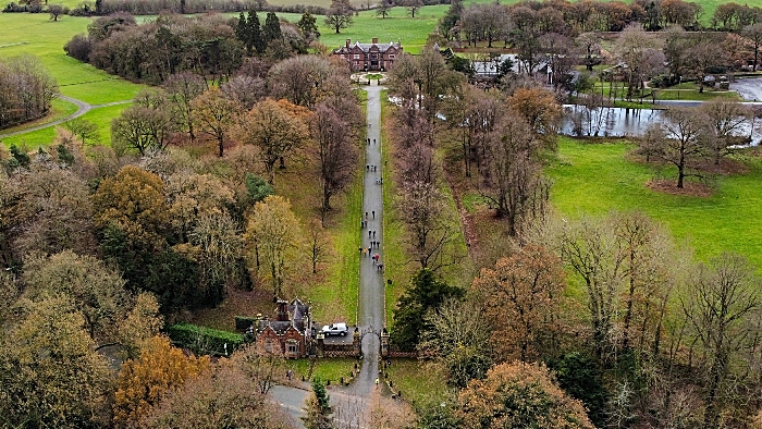 A group of walkers walk up the long driveway at Dorfold Hall (2) (1)