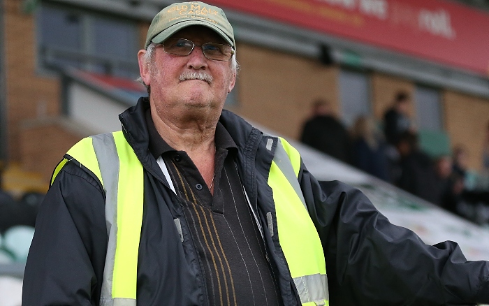 James 'Pat' Smith whilst stewarding at Nantwich Town FC - a true Dabber legend (1)