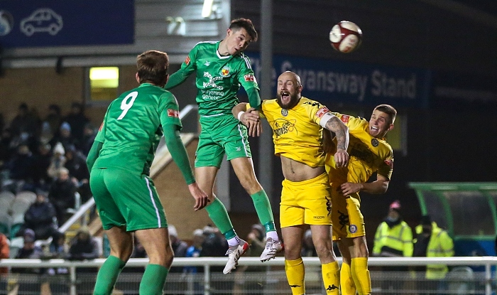 Second-half - Joe Malkin rises the highest to head at goal (1)Second-half - Joe Malkin rises the highest to head at goal (1)