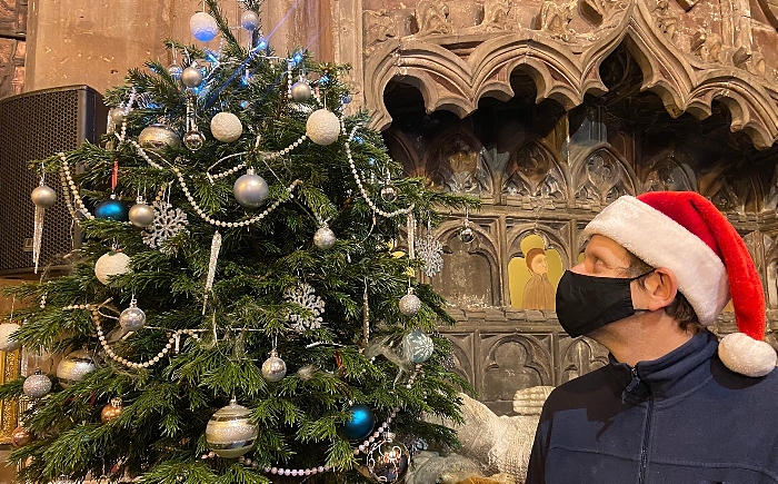 Visitor Andrew Feltham views a beautifully dressed Christmas tree (1)