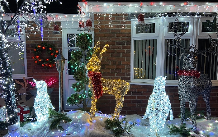 Lit-up characters in front of the house (1)