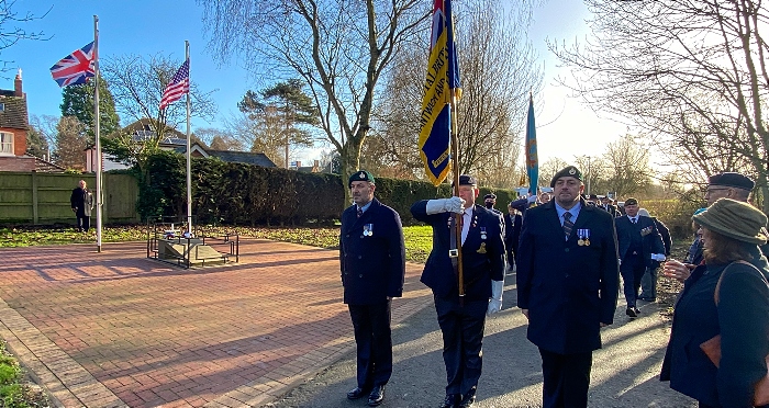 Parade arrives at First Lieutenant Brown memorial (1)