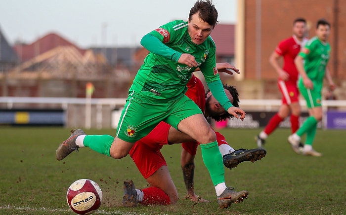 Second-half - Sean Cooke fights for the ball (1)