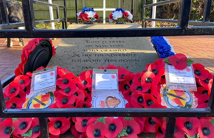 Wreaths on First Lieutenant Brown memorial after service (1) (1)