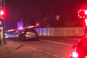 Car trapped under Nantwich level crossing barrier