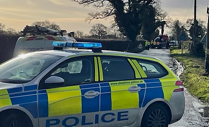 icy conditions and accident on Coole Lane