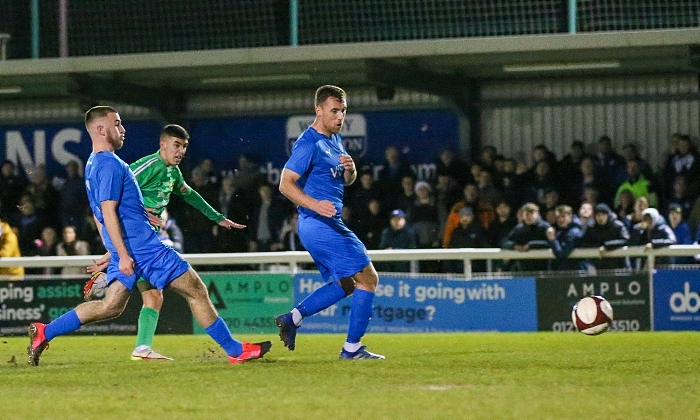 First-half - Nantwich goal - Carlos “Thommy” Montefiori scores from the edge of the area (1)