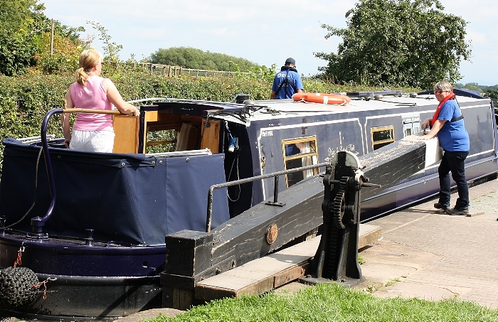 Hurleston Lock boat and Angela Barnett (1)
