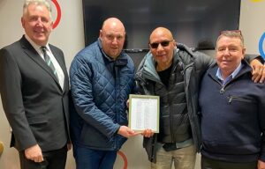 Dabbers legend receives framed record of his goalscoring feats