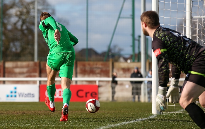 First-half - Dan Cockerline 'goal' is ruled out for a foul on the Whitby keeper (1)