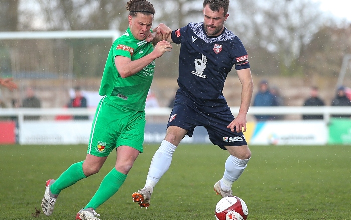 Second-half - Jamie Morgan fights for the ball (1)