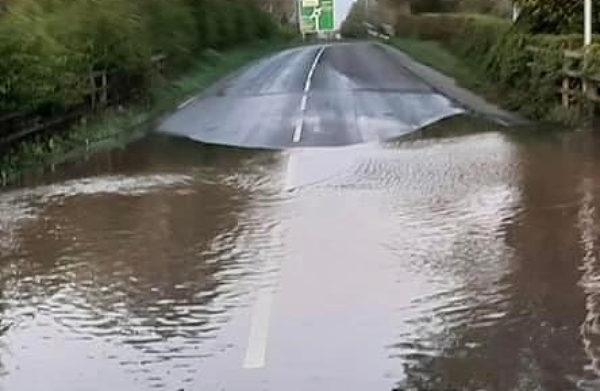 flooding on A530 Middlewich Road