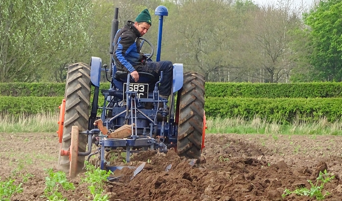 Ian Bulkeley ploughs with his tractor during the ploughathon (1)