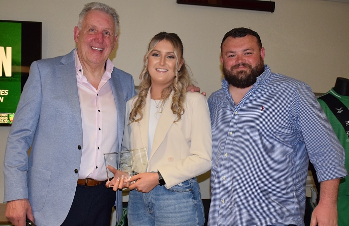 Ladies Goal of the Season - Emily Fallon (centre) with Chairman Jon Gold and Ladies Manager Chris Broad (1)
