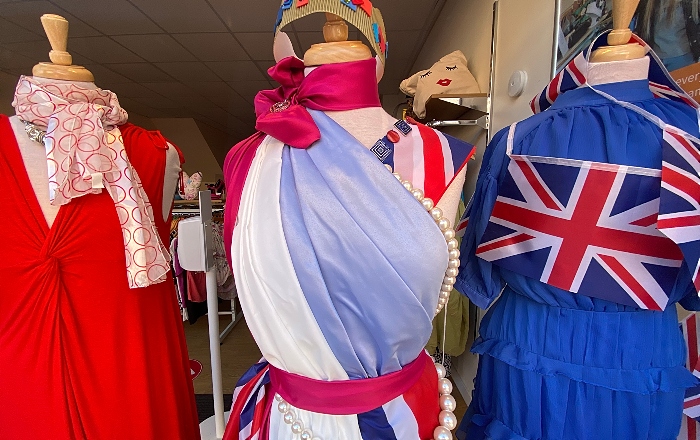 Red white and blue fashions at St Luke's at Nantwich on Pepper Street (1)