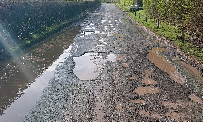 pothole - Station Road in Wrenbury (1)