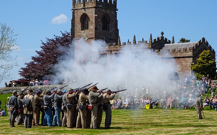 The American Civil War Society in front of St. Michael & All Angels Parish Church (1)