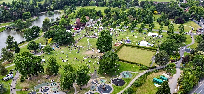 Aerial view of Queen's Platinum Jubilee celebration at Queens Park (1)