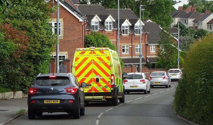 Ambulance on the busy Minshull New Road (1)