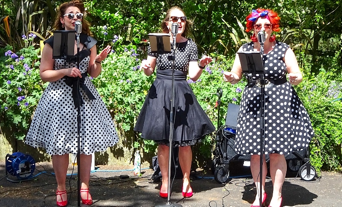 The Baker Street Belles sing adjacent to Wybunbury Tower (1)